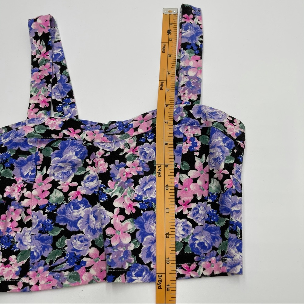 Forever 21 Purple Floral Crop Top Small - Picture 8 of 12